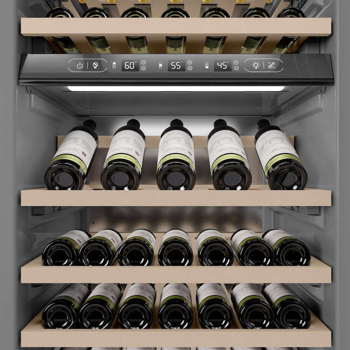 ZLINE 24"Triple Zone 100 Bottle Column Wine Cooler, Black Stainless Steel RCWV-BS-24
