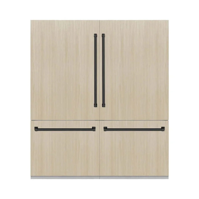 ZLINE 72" Panel Ready Built-In Bottom Freezer Refrigerator,Water Dispenser, Ice Maker, Matte Black RBITZ-72-MB