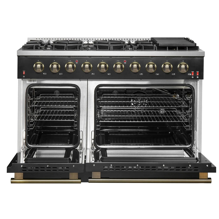 FORNO Galiano 48" Gas on Gas Range FFSGS6244-48BLK