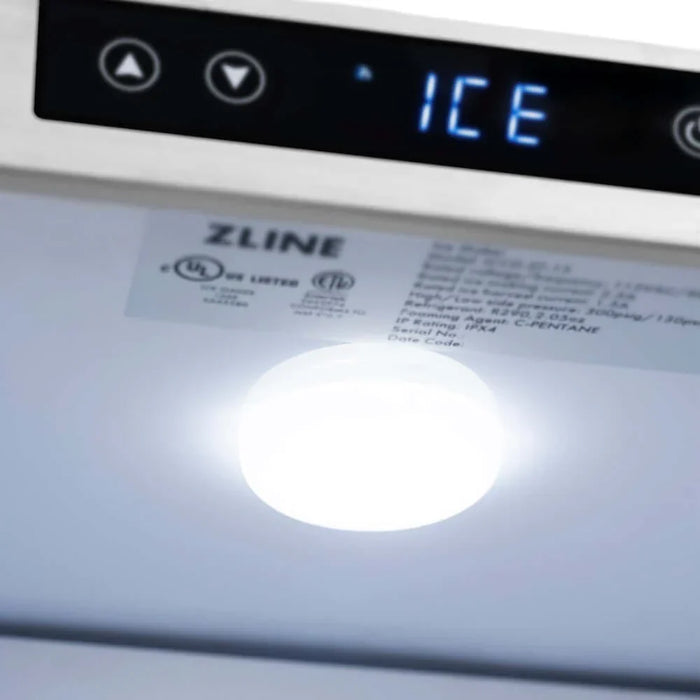ZLINE Autograph Edition 15" Touchstone Gourmet Ice Maker, Drain Pump, Black Matte Door, Accents  IGMDZ-BLM-15-CB09K