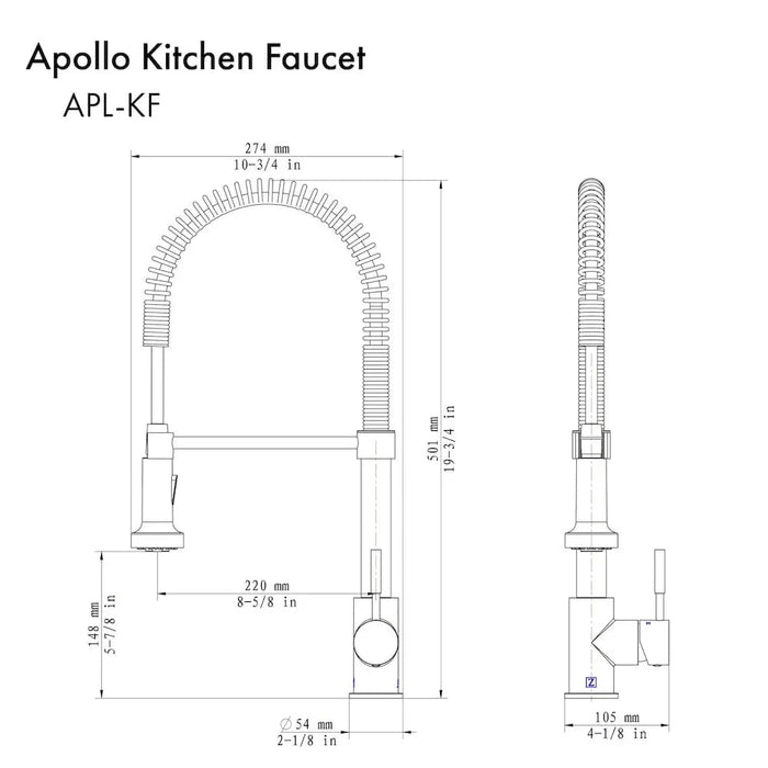 ZLINE Apollo Kitchen Faucet, APL-KF-CB