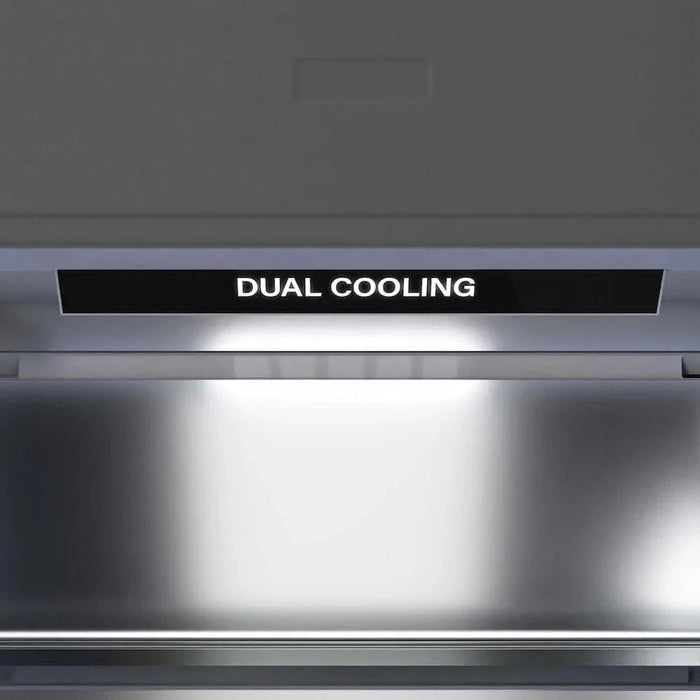 ZLINE 60" Built-In Bottom Freezer Refrigerator with Water Dispenser, Ice Maker, Stainless Steel, Graphite Gray Interior, Champagne Bronze GRBIVZ-304-60CB