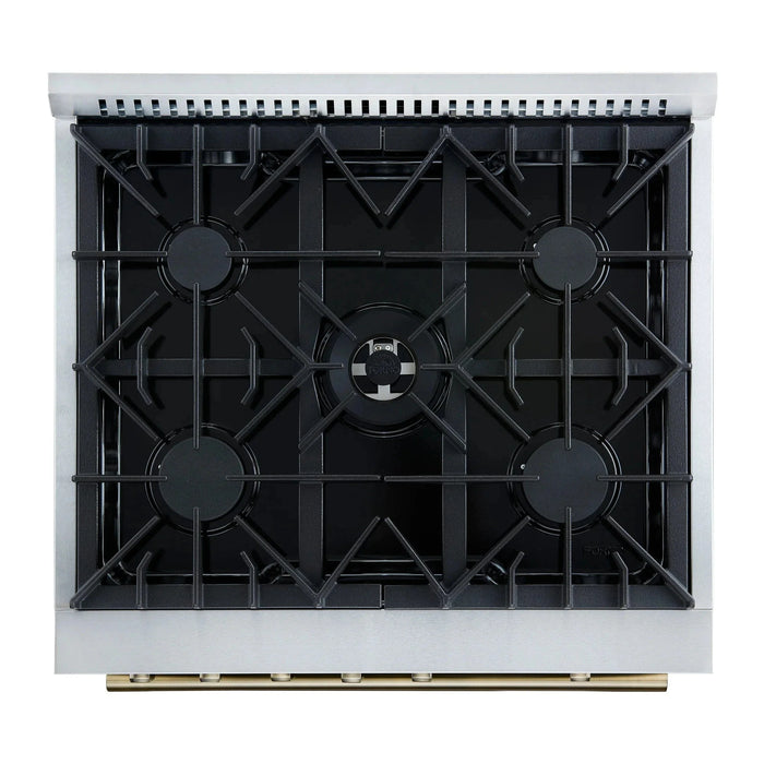 FORNO Giovanni 30" Gas on Gas Range FFSGS6274-30BLK