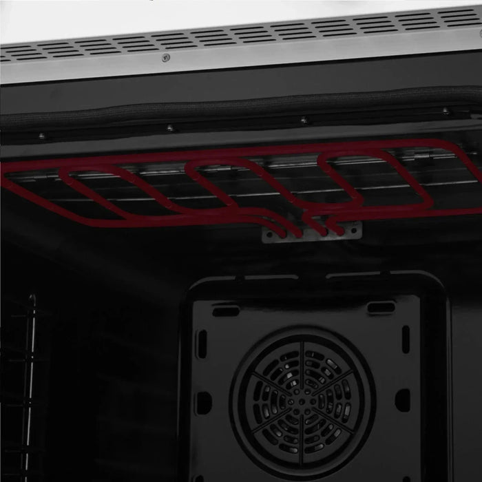 Forno Asti 30"French Door Electric Wall Oven in White with Antique Brass Trim, FBOEL1333-30WHT