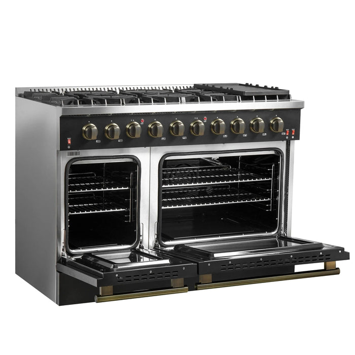 FORNO Galiano 48" Gas on Gas Range FFSGS6244-48BLK