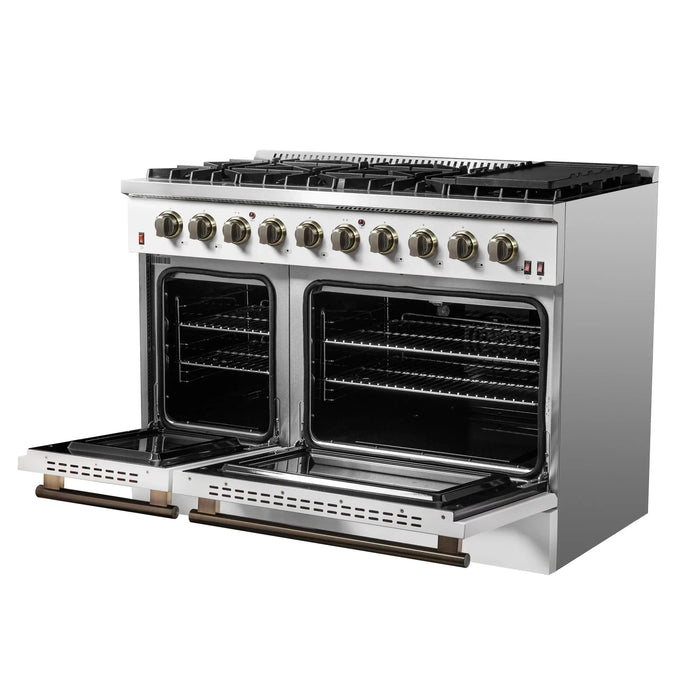 FORNO Galiano 48" Gas on Gas Range FFSGS6244-48WHT