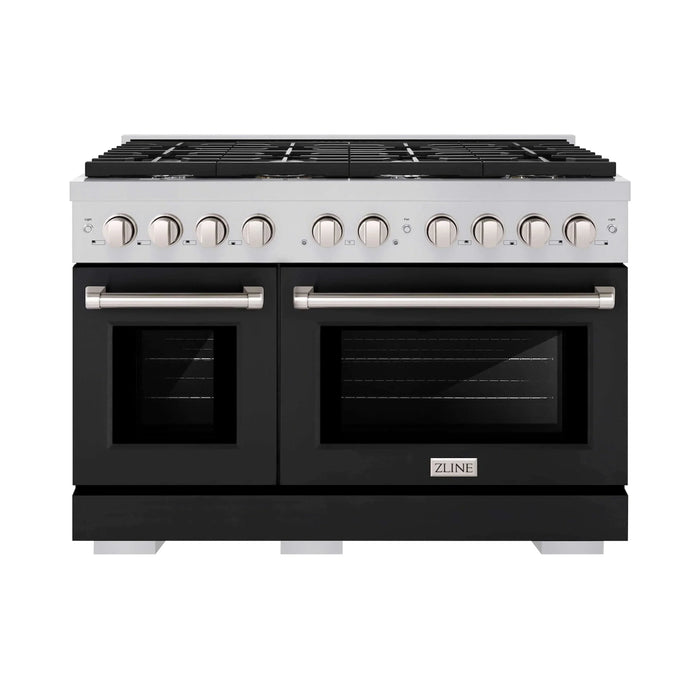ZLINE 48"Paramount Dual Fuel Range Stainless Steel, Black Matte, SDR-BLM-4809K