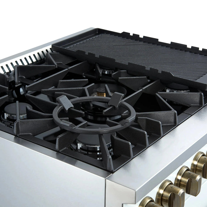 FORNO Giovanni 30" Gas on Gas Range FFSGS6274-30WHT