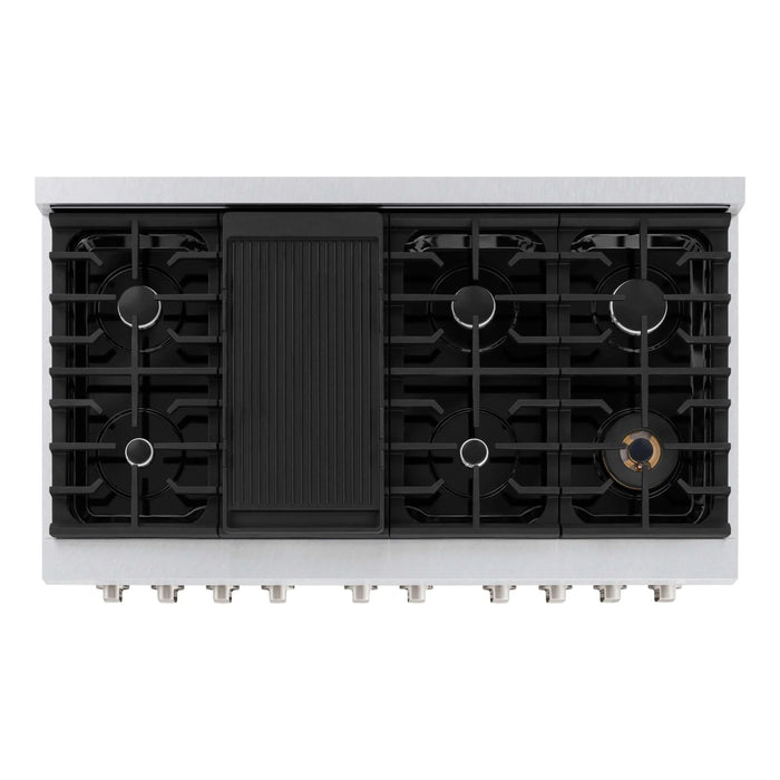 ZLINE 48"Paramount Dual Fuel Range DuraSnow® Black Matte SDRS-BLM-4809K