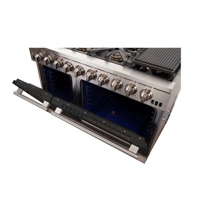 FORNO Capriasca 48″ Gas on Gas Range FFSGS6260-48BLK