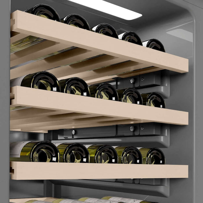 ZLINE 18"Triple Zone 68 Bottle Right Hinge Column Wine Cooler, DuraSnow® Stainless Steel Matte Black RCWVRZ-SN-18-MB