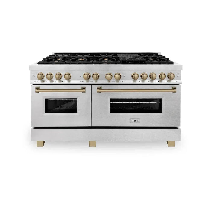 ZLINE 60" Autograph Edition Dual Fuel Range, DuraSnow, RASZ-SN-60-CB09K