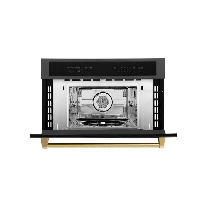 ZLINE 30” Convection Microwave, Black Stainless, Gold MWOZ-30-BS-G09K
