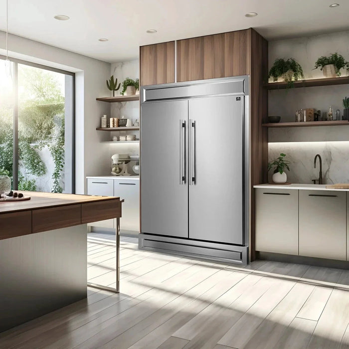Forno 60" Maderno 2-Piece Convertible Built-In Refrigerator/Freezer with Decorative Grill Trim, 27.2 cu.ft. FFFFD1722-60S