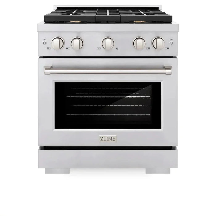 ZLINE 30"Paramount Dual Fuel Range Stainless Steel, Brass Burner, SDR-BR-3009K