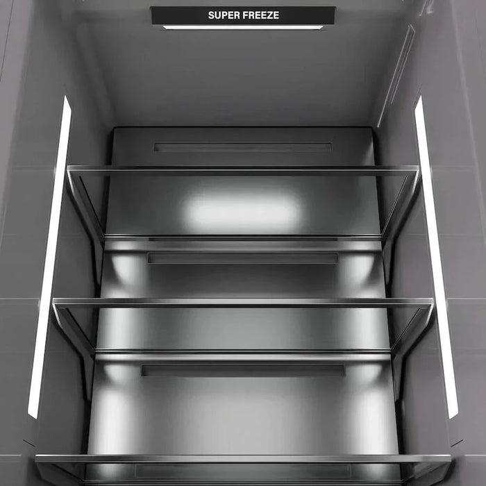 ZLINE 18" Left Hinge Column Freezer White Matte Stainless Steel, Graphite Gray Interior Matte Black RCFVLZ-WM-18-MB09K