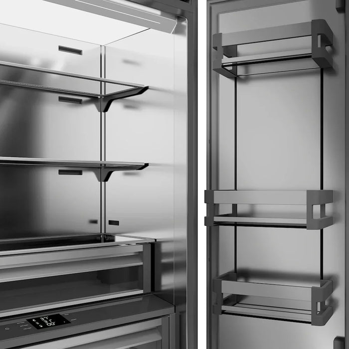 ZLINE 36" French Door Built-In Bottom Freezer Refrigerator, Water Dispenser, Ice Maker, Stainless Steel SRBIV-304-3609K