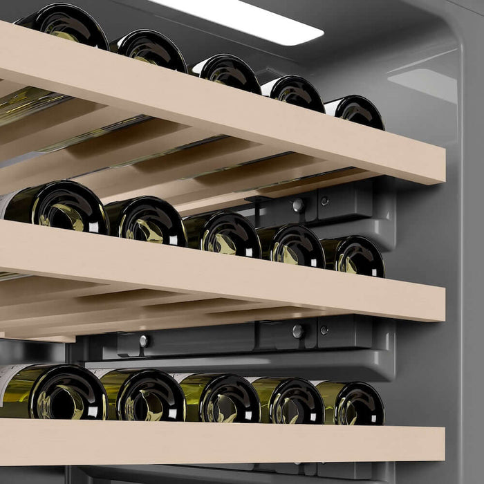 ZLINE 24"Triple Zone 100 Bottle Column Wine Cooler, White Matte Stainless Steel RCWV-WM-24