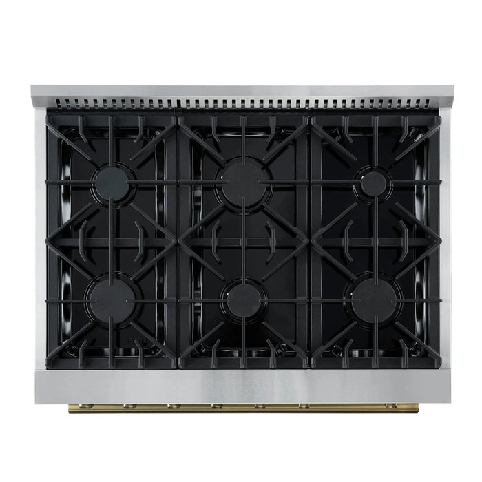 FORNO Marco 36" Gas on Gas Range FFSGS6277-36BLK