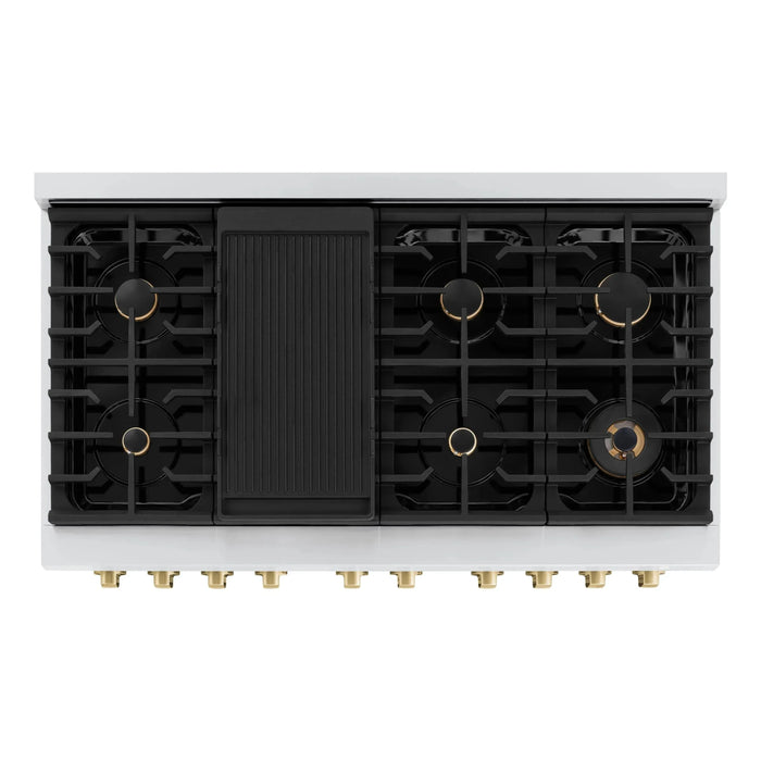 ZLINE 48"Paramount Dual Fuel Range Black Matte Champagne Bronze SDRZ-BLM-48-CB09K