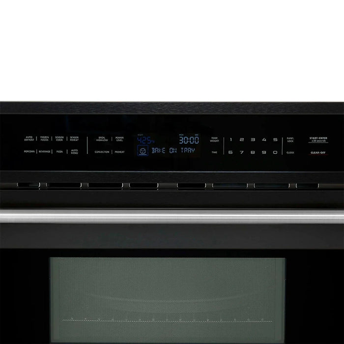 Forno Oliena Espresso 30" Microwave Oven in Black with Stainless Steel Handle, FMWDR3093-30BLK