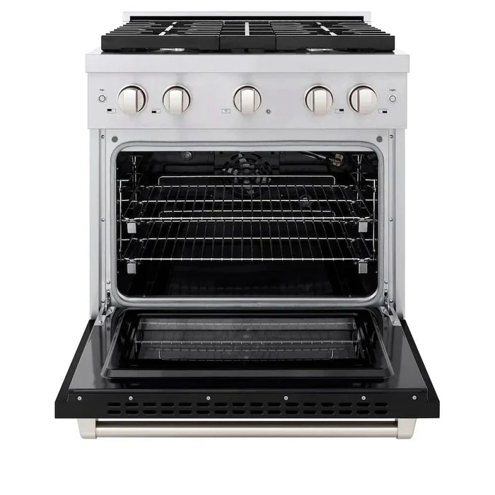 ZLINE 30"Paramount Dual Fuel Range Stainless Steel, Black Matte, SDR-BLM-3009K
