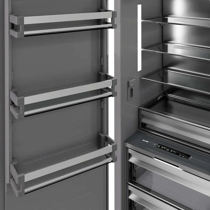 ZLINE 24" Panel Ready Column Refrigerator, Graphite Gray Interior Polished Gold RBCRVZ-24-G