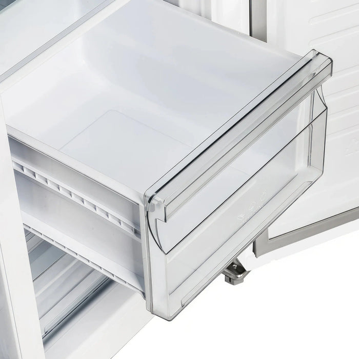 FORNO Espresso Salerno 33" Refrigerator White Antique Brass Handles FFRBI1805-33WHT