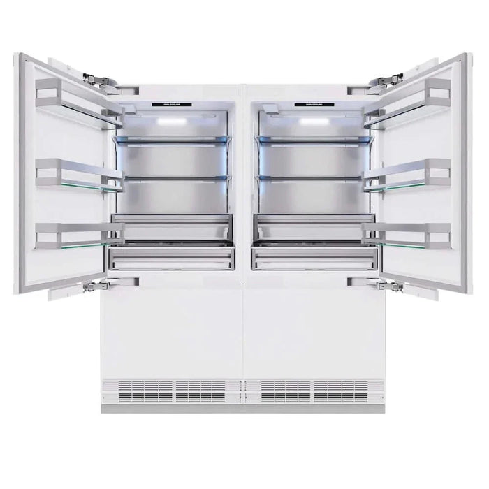 ZLINE 72" Panel Ready Built-In Bottom Freezer Refrigerator,Water Dispenser, Ice Maker, Champagne Bronze RBITZ-72-CB09K