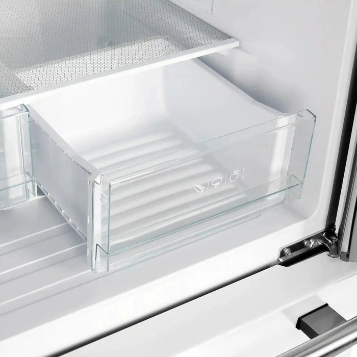 Forno Espresso Gallipoli 30"Door Refrigerator, Ice Maker in White, Antique Brass Handle FFFFD1974-31WHT