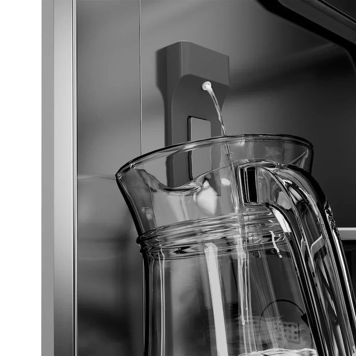 ZLINE 36" French Door Built-In Bottom Freezer Refrigerator, Water Dispenser, Ice Maker, Stainless Steel, Accents SRBIVZ-304-36CB09K