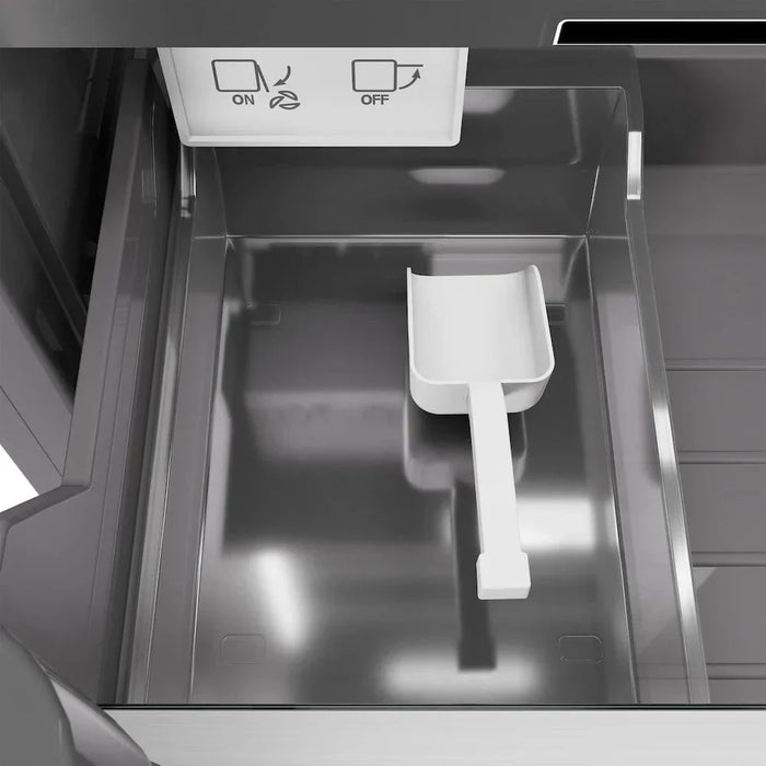 ZLINE 24" Column Freezer White Matte Stainless Steel, Graphite Gray Interior Polished Gold RCFVZ-WM-24-G