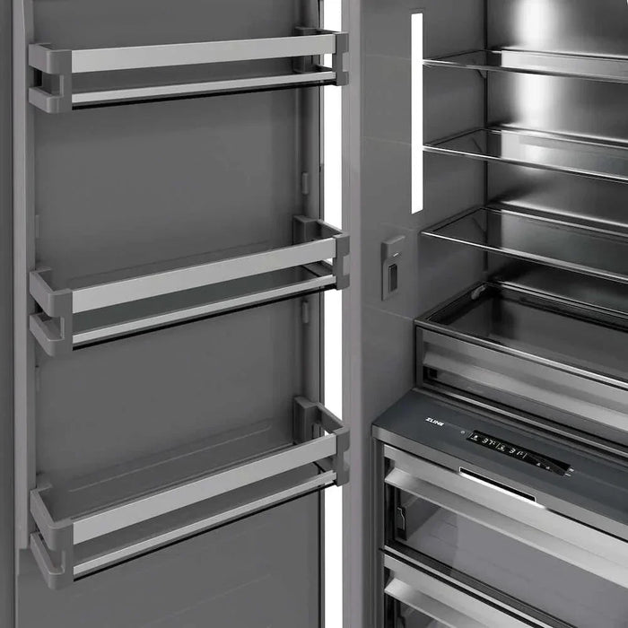 ZLINE 24" Panel Ready Column Refrigerator, Graphite Gray Interior Matte Black RBCRVZ-24-MB09K