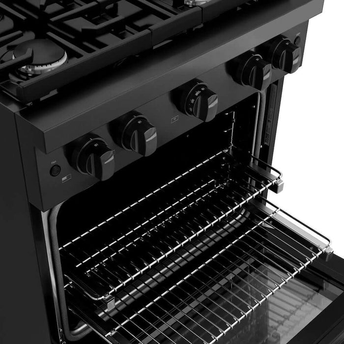 ZLINE 30 in.Gas Range, Convection Gas Oven, Black Stainless Steel, SGRB-3009K