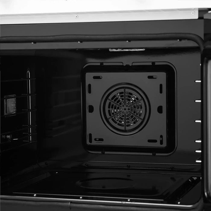 Forno Asti 30"French Door Electric Wall Oven in White with Antique Brass Trim, FBOEL1333-30WHT