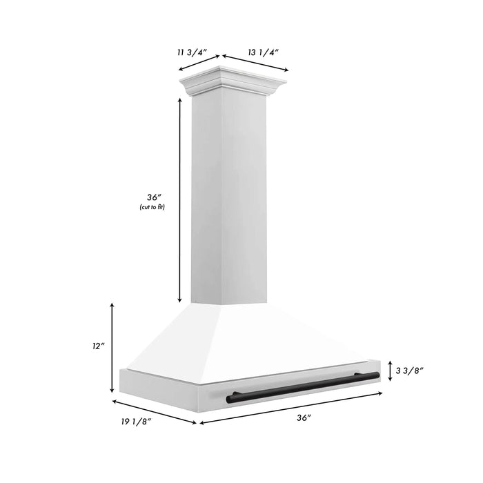 ZLINE 36" Autograph Stainless Wall Range Hood KB4STZ-WM36-MB09K