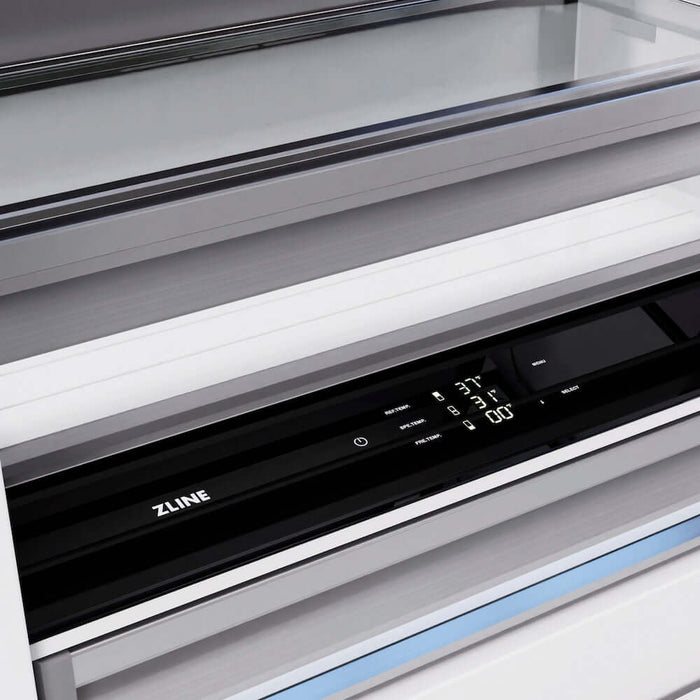 ZLINE 36" Built-In Bottom Freezer Refrigerator,Water Dispenser, Ice Maker, DuraSnow® Stainless Steel RBIT-SN-3609K