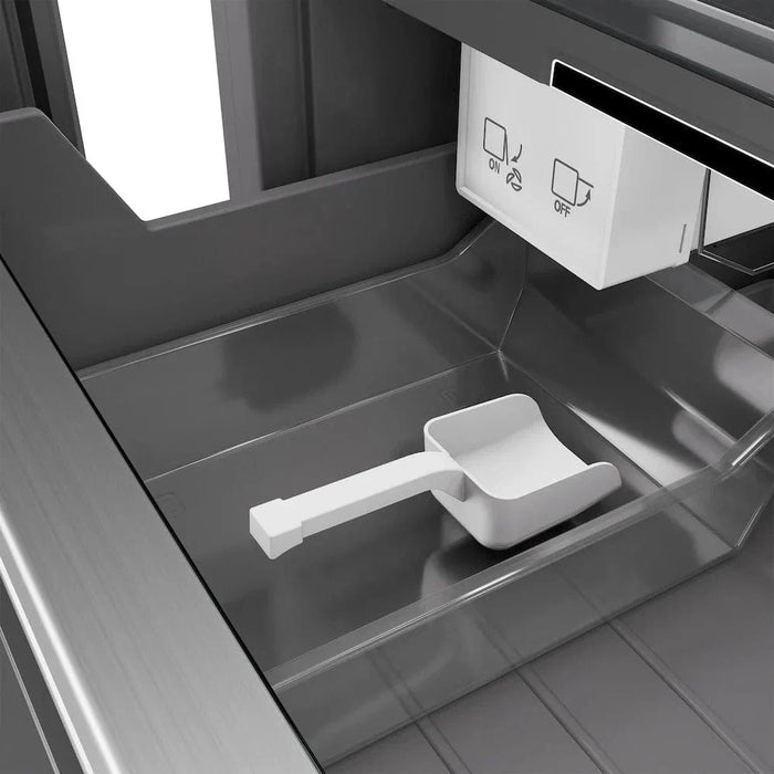 ZLINE 18" Right Hinge Column Freezer DuraSnow® Stainless Steel, Graphite Gray Interior Polished Gold RCFVRZ-SN-18-G