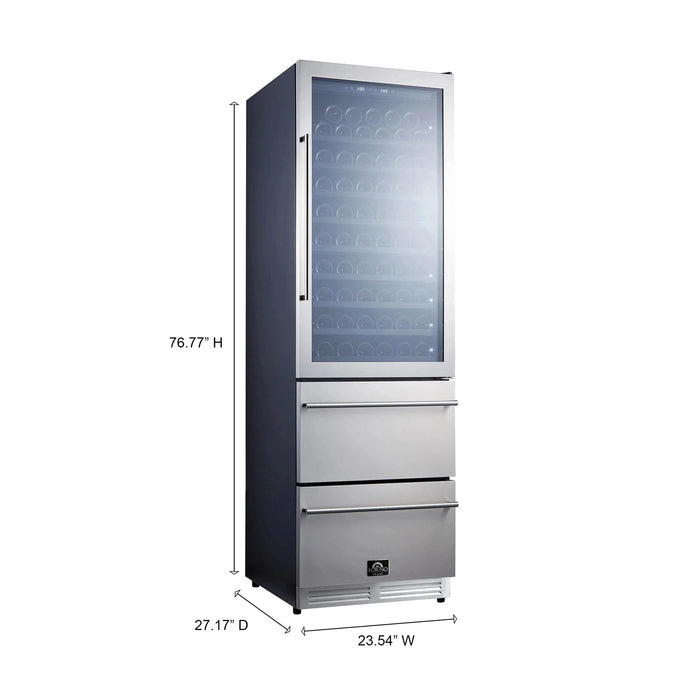 FORNO Azienda 24" 108 Bottle Triple Zone Wine Cooler FWCDR6628-24S