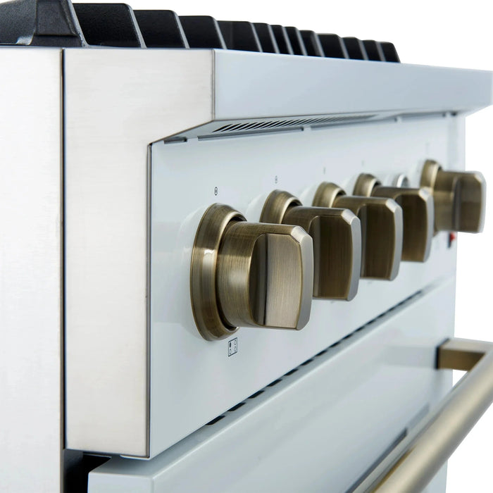 FORNO Marco 30" Gas on Gas Range FFSGS6277-30WHT