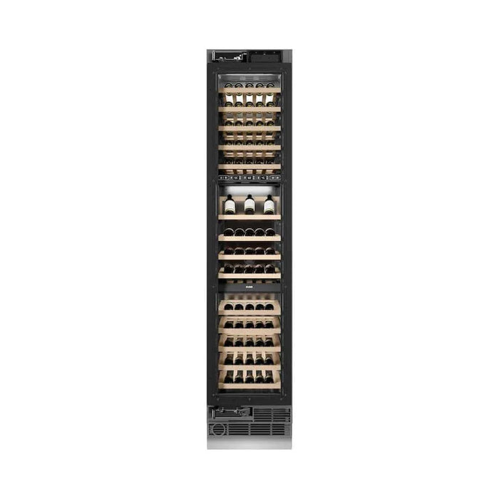 ZLINE 18" Triple Zone 68 Bottle Panel Ready Column Left Hinge Wine Cooler Matte Black RBCWVLZ-18-MB