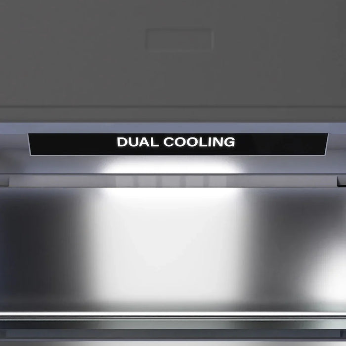 ZLINE Autograph Edition 72" French Door Built-In Bottom Freezer Refrigerator, Water Dispensers, Ice Makers, Black Stainless Steel, Graphite Gray Interior, Helix Handles GRBITZ-BS72-KCB