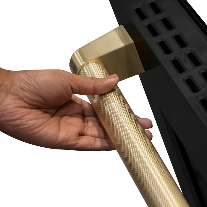 ZLINE Autograph Edition 48" Paramount Gas Range, DuoPro™ Cooktop, Gas Convection Oven, Black Stainless Steel, Helix Handle PSGRBZ-48-KCB