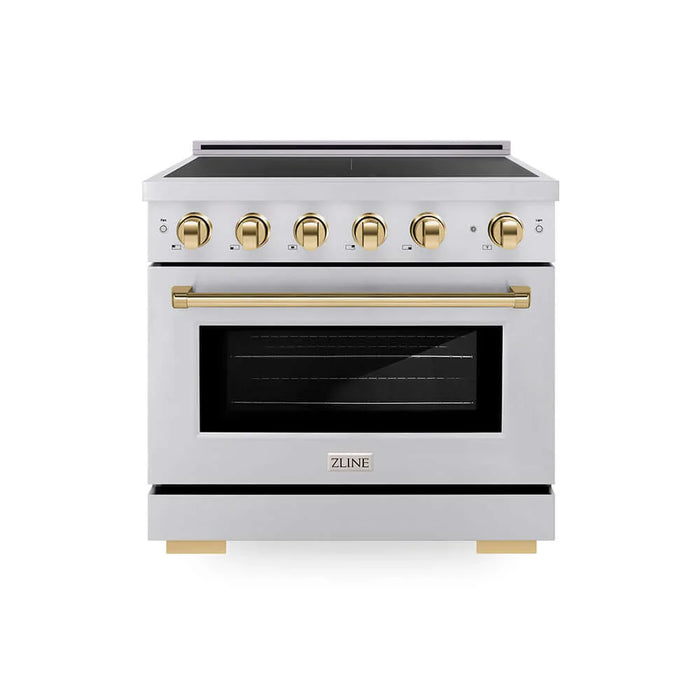 ZLINE 36" Paramount Induction Range, Cooktop, Electric Convection Oven, Satin Stainless Steel SINRSZ-36-CB