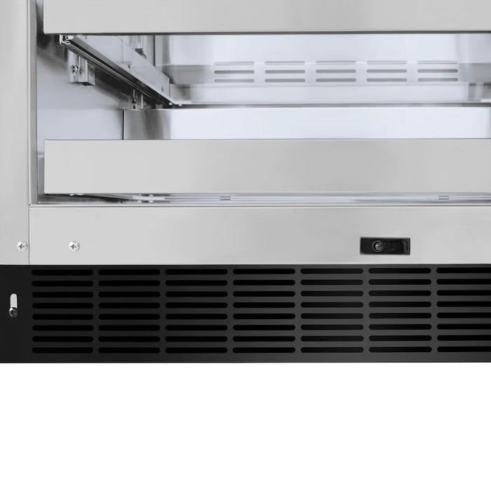 ZLINE Autograph Edition 24" Touchstone 151 Can Beverage Fridge, Black Stainless Steel Glass Door, Helix Handle RBSOZ-BS-24-KCB