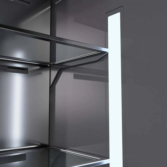 ZLINE 72" Panel Ready Built-In Bottom Freezer Refrigerator,Water Dispenser, Ice Maker,Graphite Gray Matte Black GRBITZ-72-MB