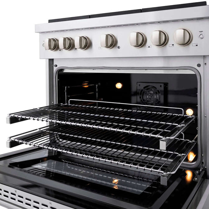 ZLINE 36" Paramount Dual Fuel Range DuoPro™ Cooktop, Electric Convection Oven PSDRBZ-36-CB09K