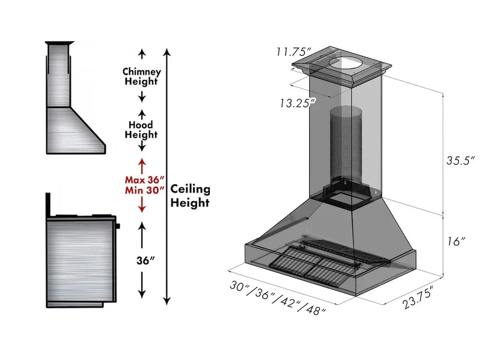 ZLINE 48" Bundle Range RAS-RM-48 & Range Hood 8654RM-48, 2KP-RASRMRH4809K