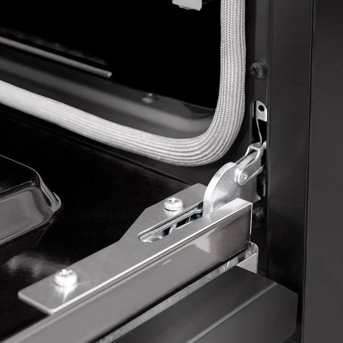 ZLINE 30" Dual Fuel Range, Gas Cooktop, Electric Convection Oven Black Stainless Steel, Gold CDRBZ-30-G