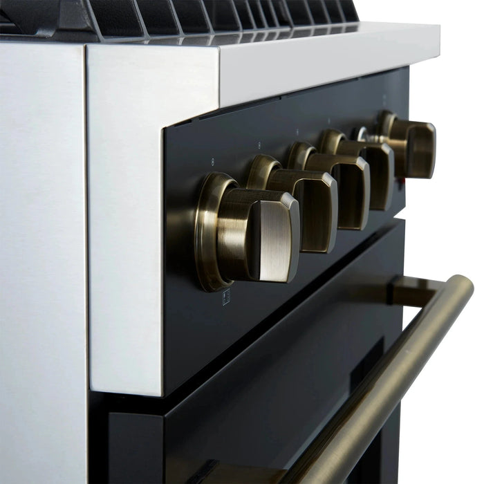 FORNO Marco 30" Gas on Gas Range FFSGS6277-30BLK
